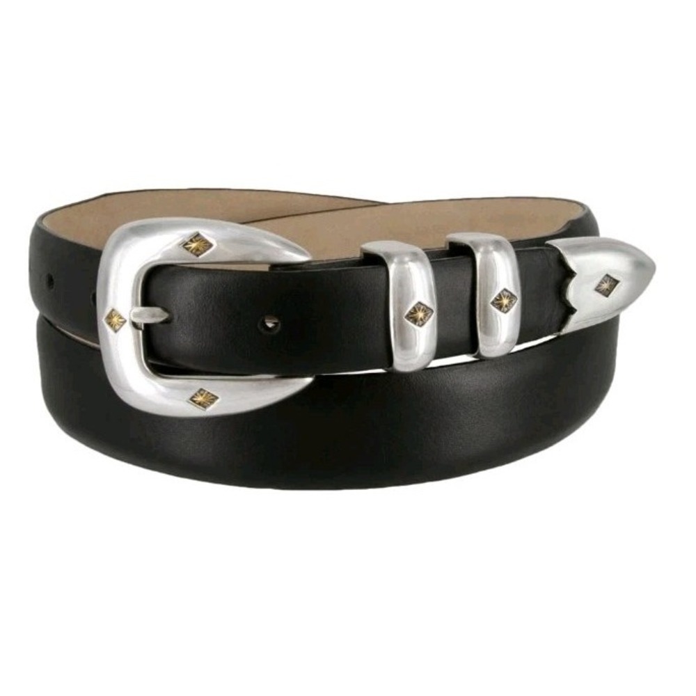 Tuscon Genuine Full-Grain Cowhide Leather Designer Dress Belt Black Western Sz36